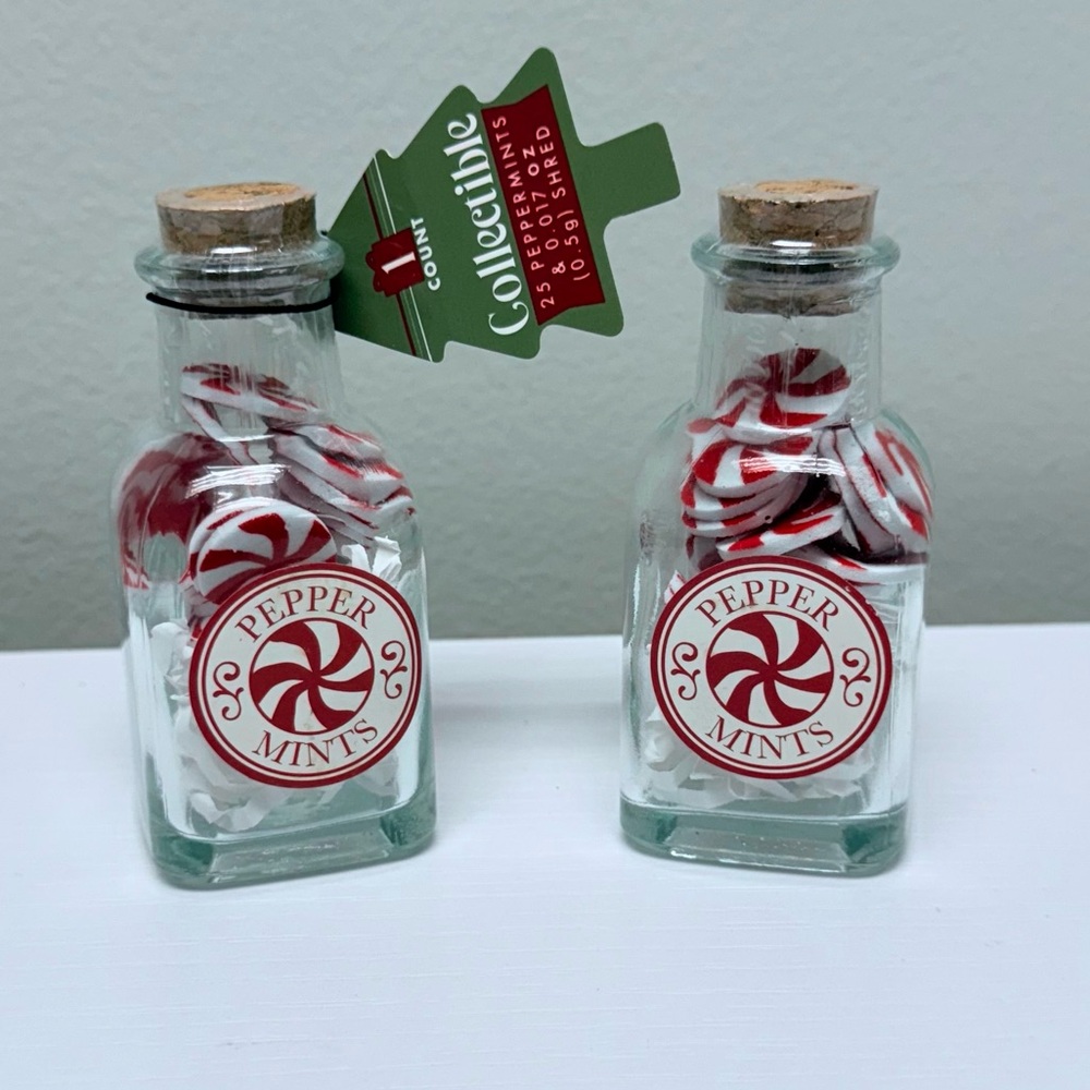 New set of 2 Target Bullseye Peppermints Christmas Potion Bottles